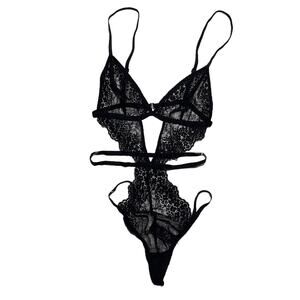 Victoria’s Secret Luxe Lingerie Sexy Strappy Lace Teddy Size Small